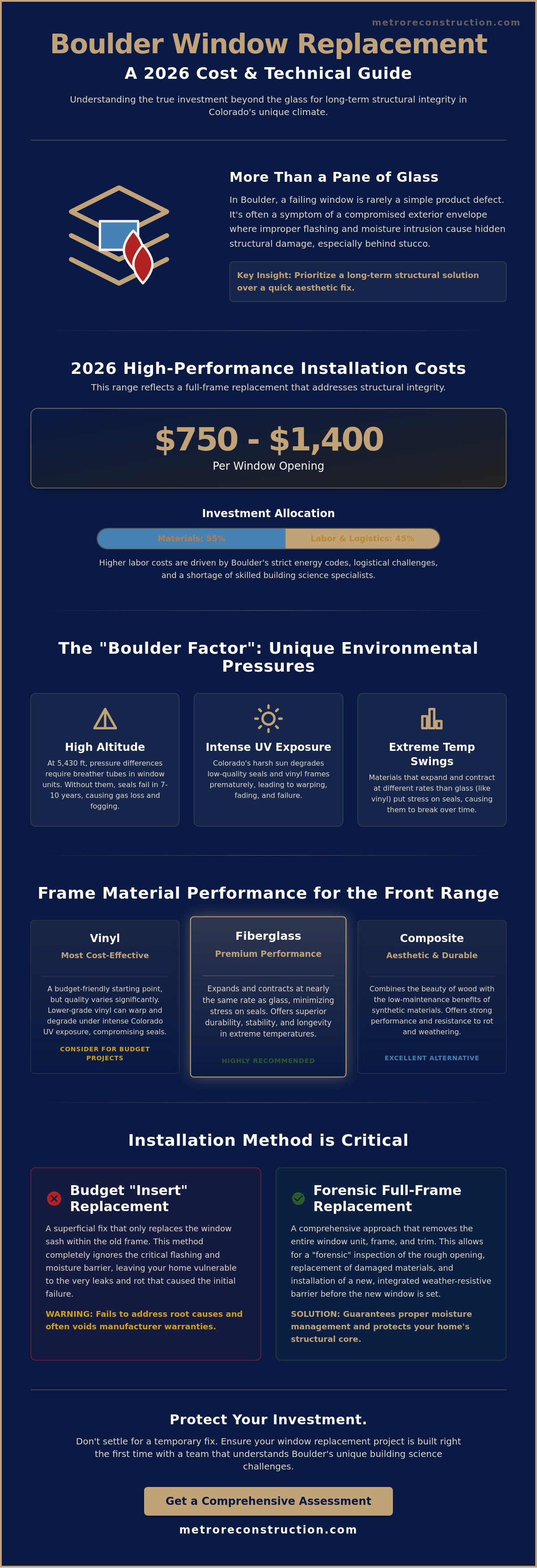 Window Replacement Cost in Boulder CO: A 2026 Homeowner&rsquo;s Investment Guide