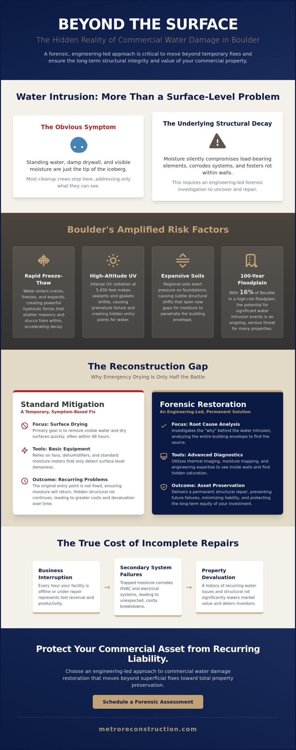 Commercial Water Damage Repair in Boulder: A Forensic Approach to Structural Restoration