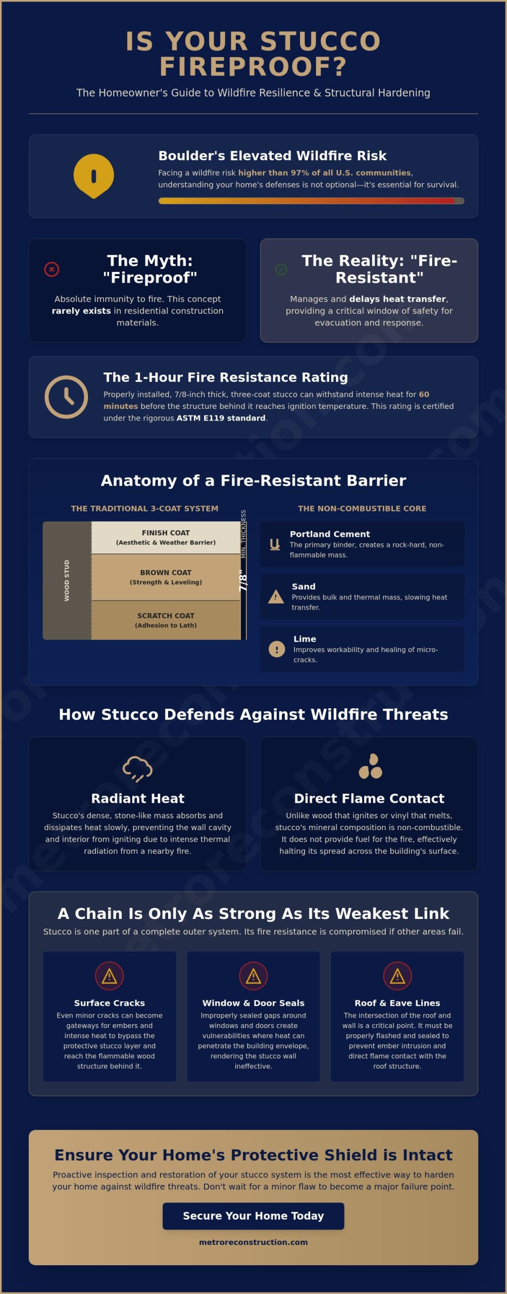 Is Stucco Fireproof? Understanding Fire Resistance for Boulder Homes (2026)
