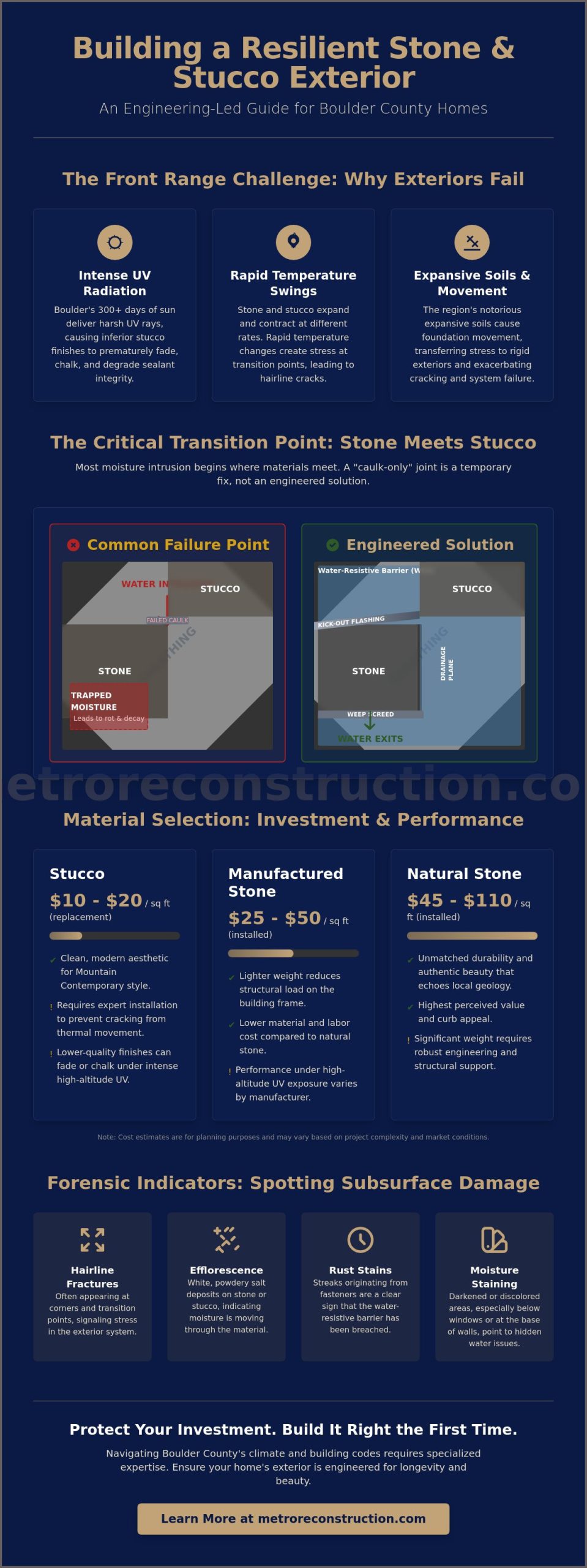 Stone Stucco Combinations in Boulder County, CO: Design & Structural Excellence