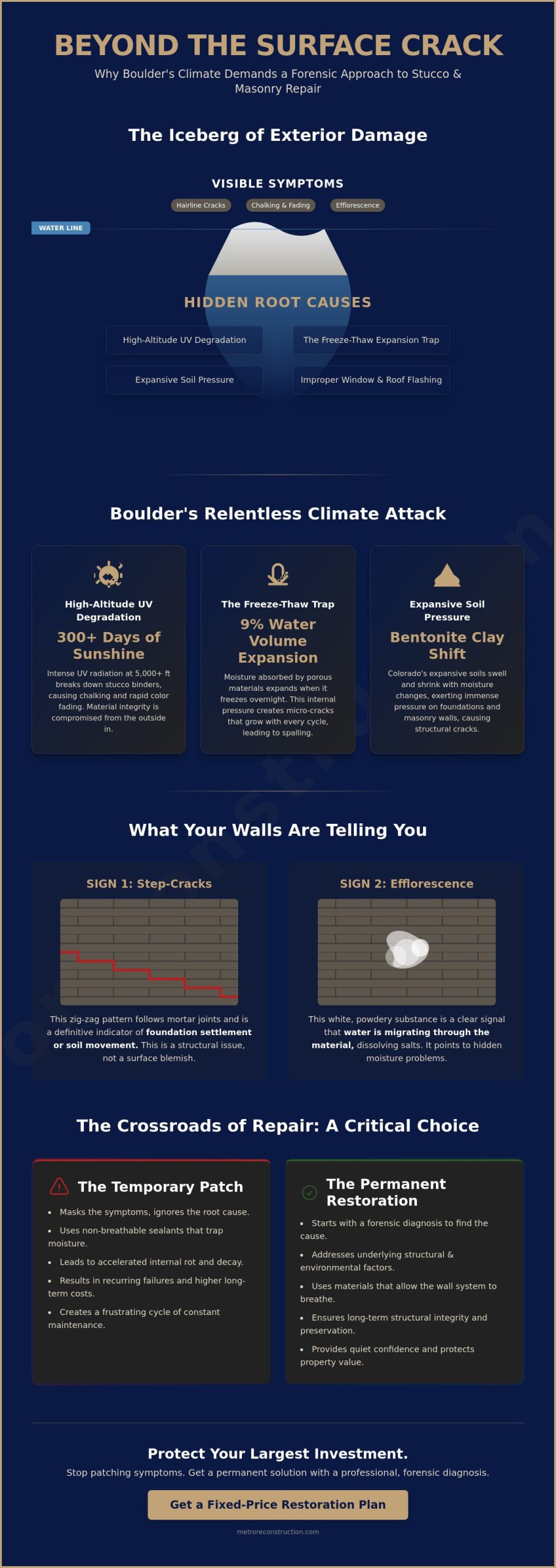 Stucco and Masonry Repairs in Boulder: A Forensic Approach to Structural Preservation