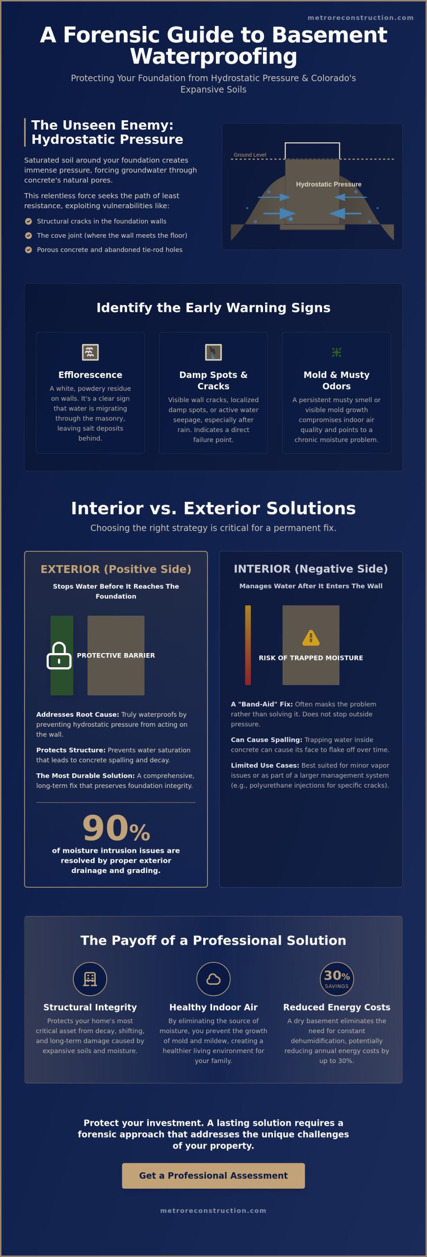 Waterproofing Basement Walls: A Forensic Guide to Moisture Management