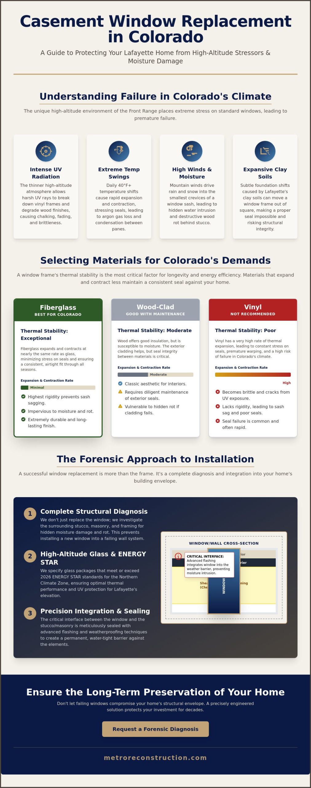 Casement Window Replacement in Lafayette, CO: A Forensic Approach to Structural Integrity