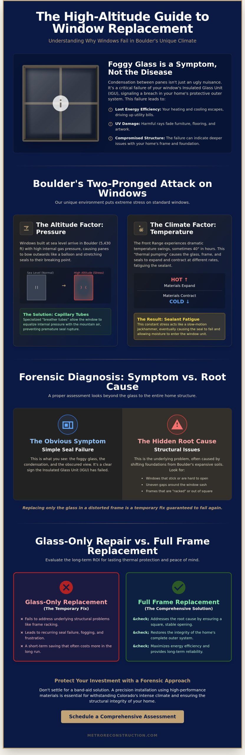 Precision Double Pane Window Replacement in Boulder A Forensic Guide - Infographic | Colorado's Reconstrction & Remodel Experts Precision Double Pane Window Replacement in Boulder: A Forensic Guide