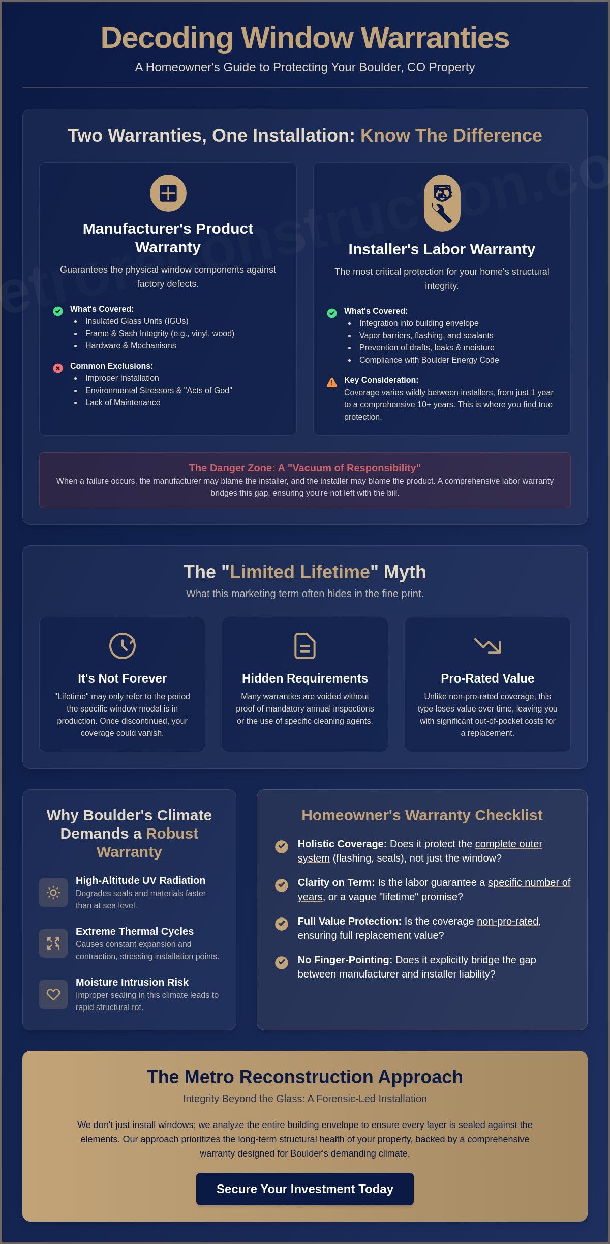 Window Installation Warranty in Boulder, CO: A Guide to Structural Protection
