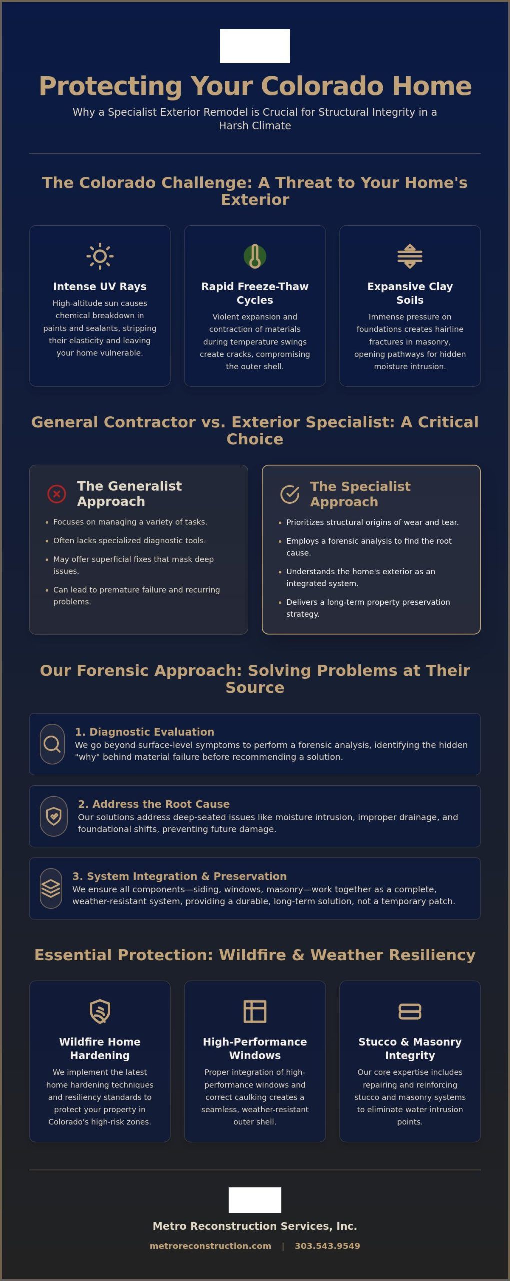 Choosing an Exterior Remodel Contractor A Guide to Colorado Property Preservation - Infographic | Colorado's Reconstrction & Remodel Experts Choosing an Exterior Remodel Contractor: A Guide to Colorado Property Preservation