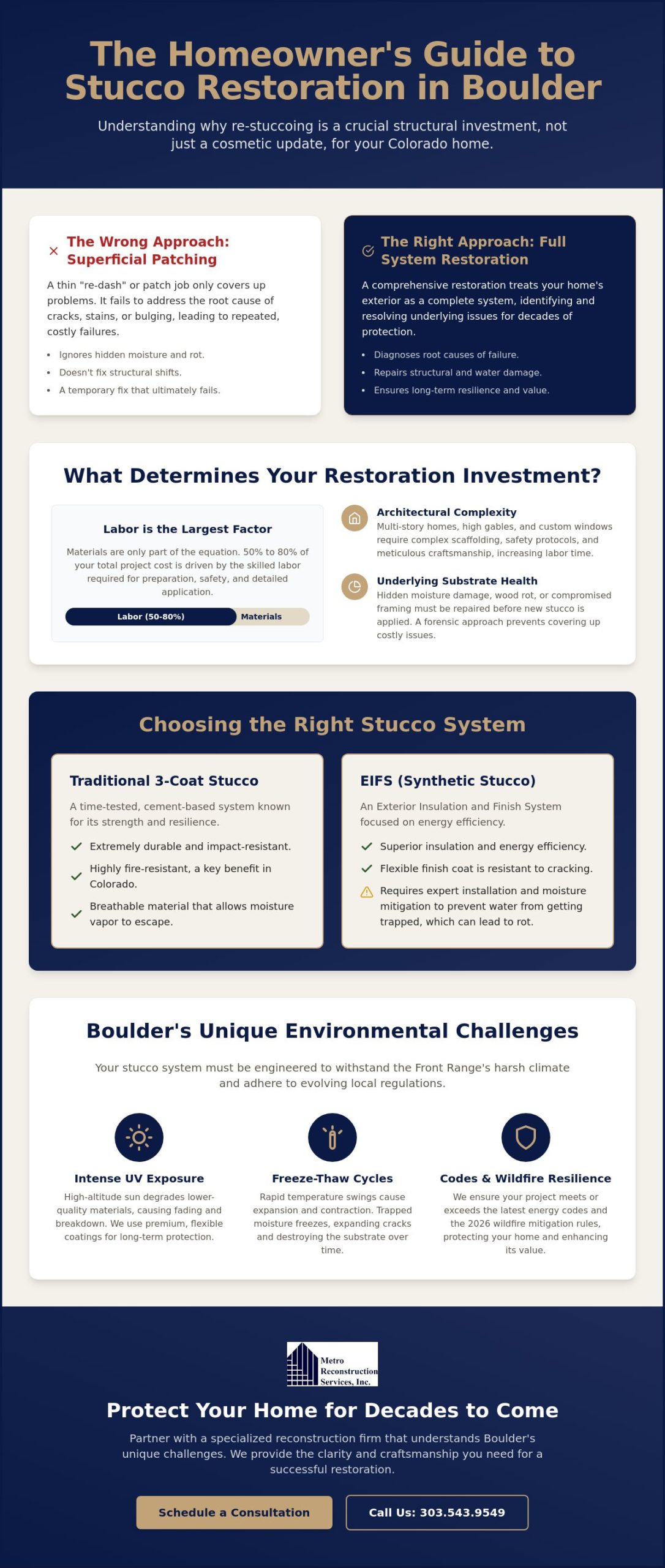Cost to Re-Stucco a House in Boulder, CO: 2026 Homeowner&rsquo;s Guide