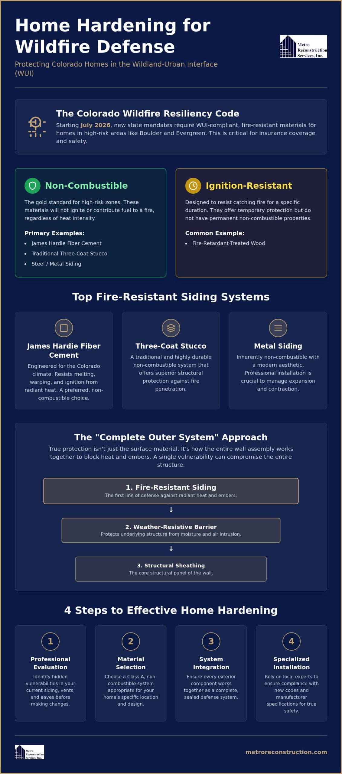 Fire Resistant Siding Systems for Boulder Evergreen Homes - Infographic | Colorado's Reconstrction & Remodel Experts Fire Resistant Siding Systems for Boulder & Evergreen Homes