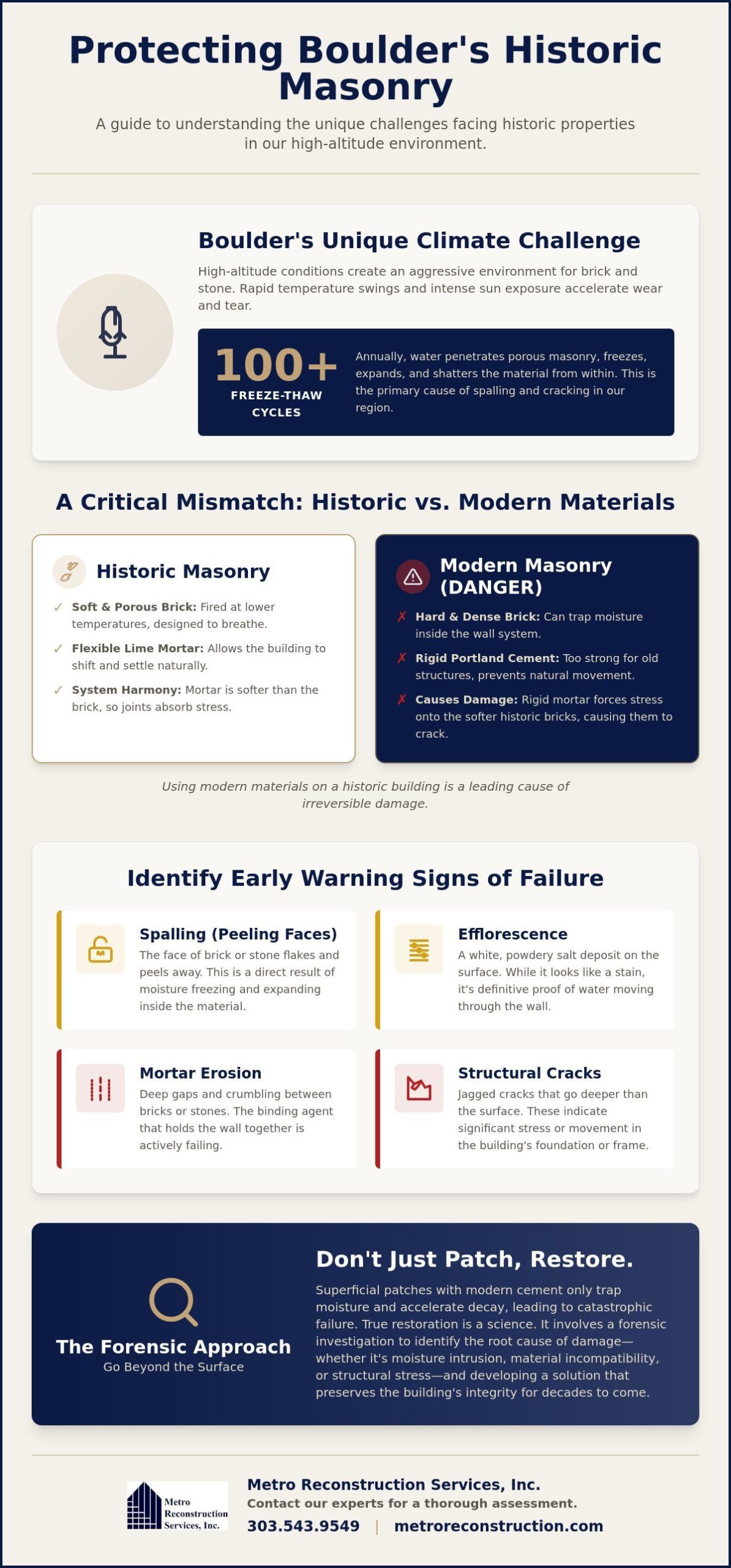 Historic Masonry Restoration in Boulder Preserving Structural Integrity in 2026 - Infographic | Colorado's Reconstrction & Remodel Experts Historic Masonry Restoration in Boulder: Preserving Structural Integrity in 2026