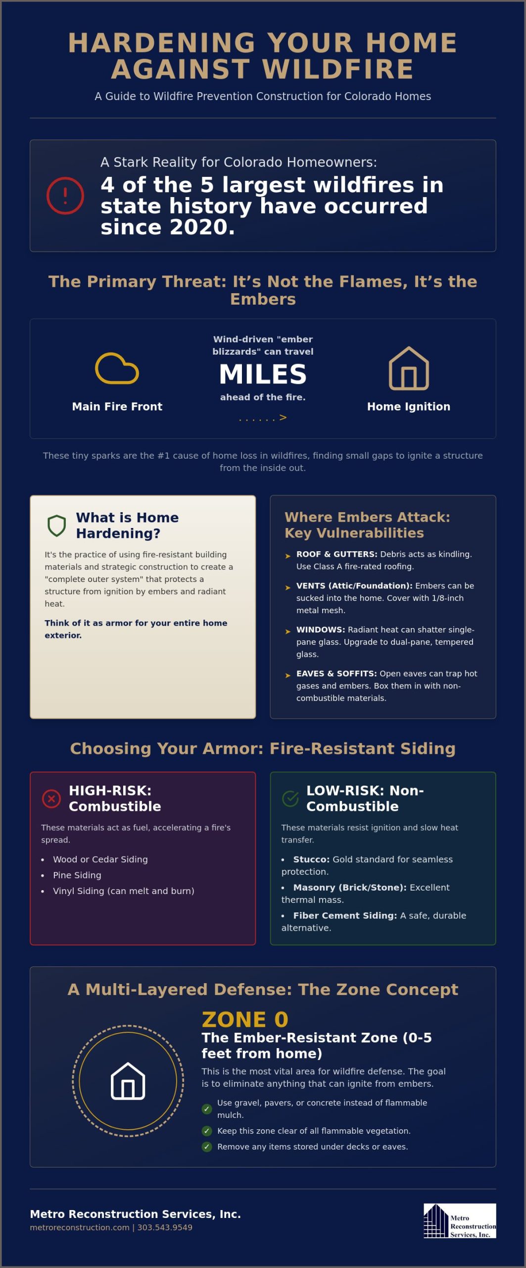Wildfire Prevention Construction for Boulder Golden Homes - Infographic | Colorado's Reconstrction & Remodel Experts Wildfire Prevention Construction for Boulder & Golden Homes