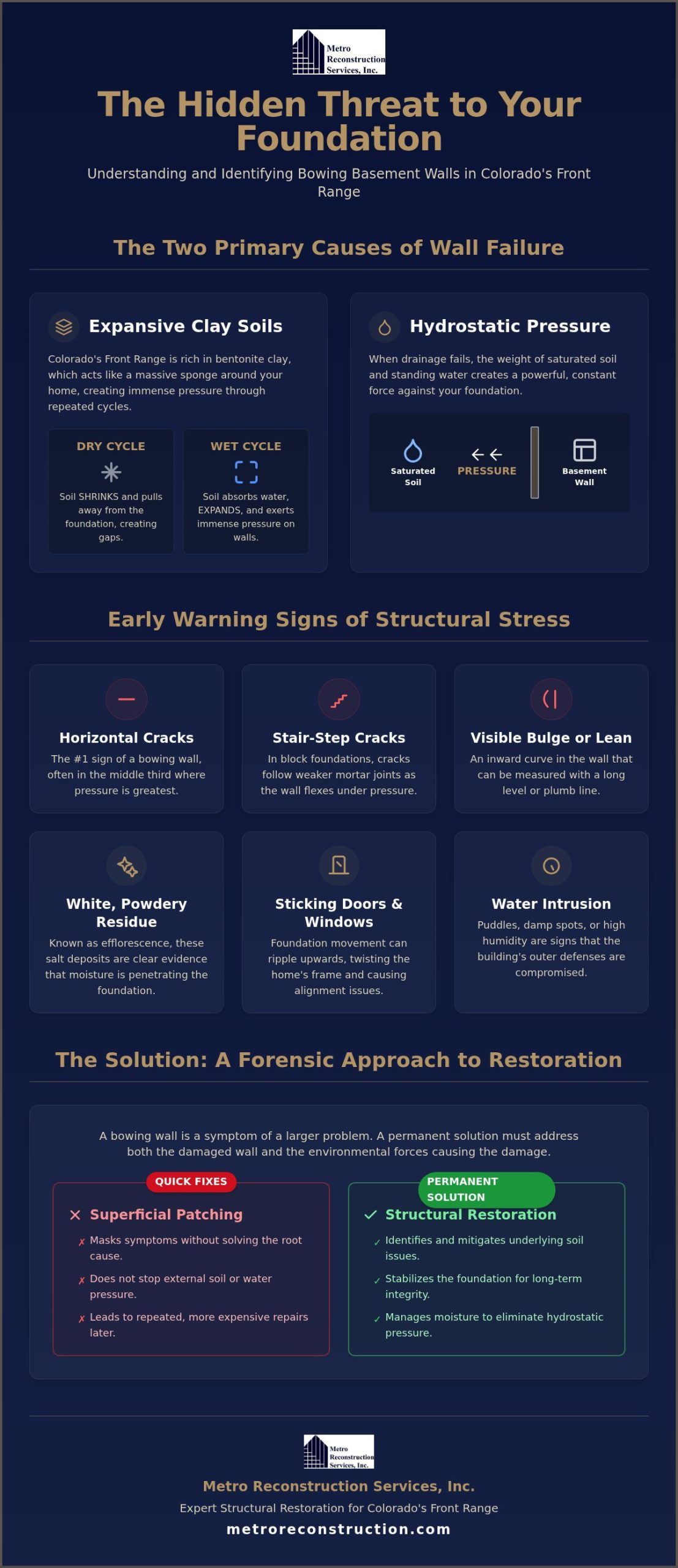 Bowing Basement Wall Repair in Longmont: A Professional Guide to Structural Safety (2026)