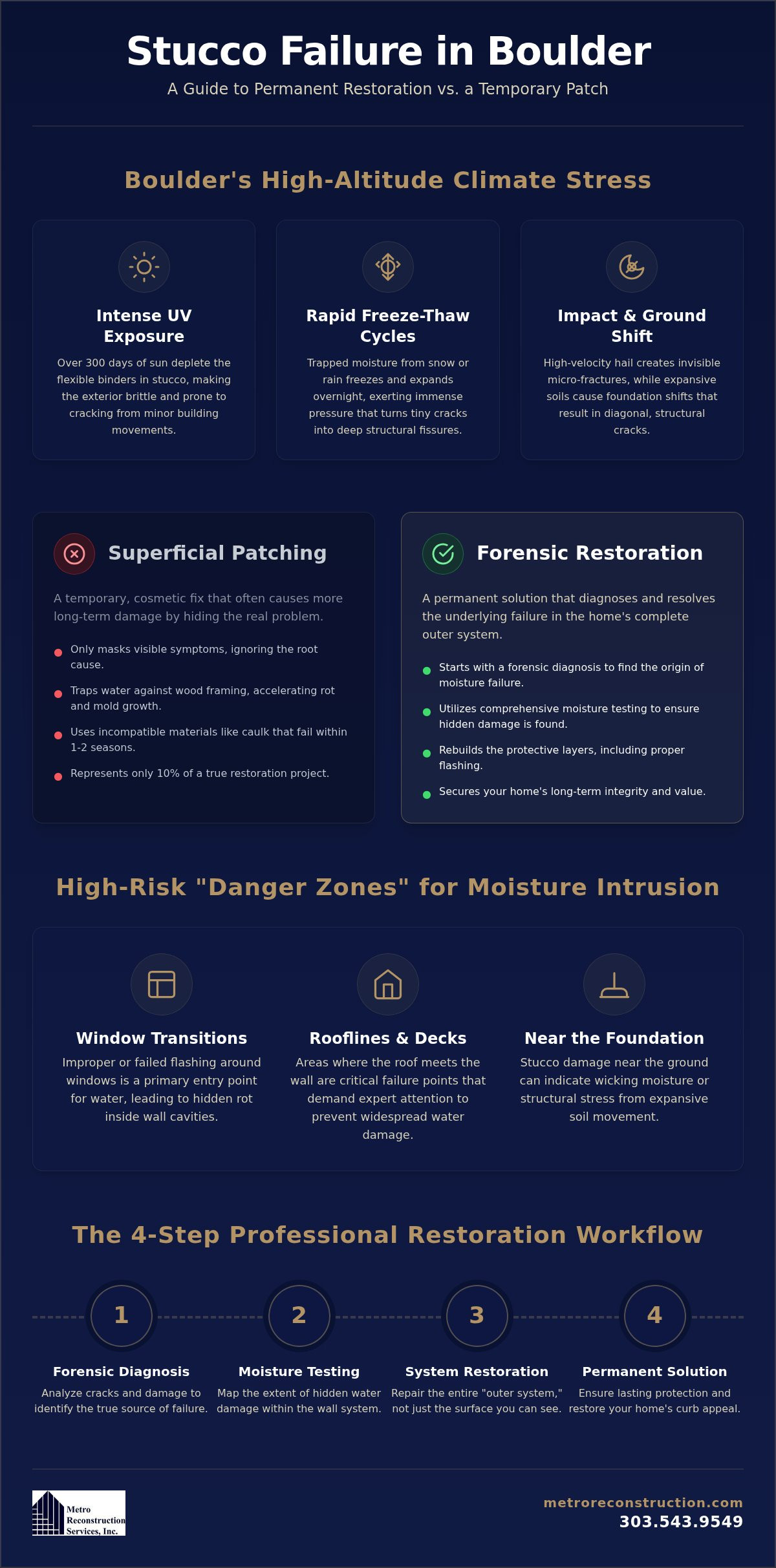 Expert Stucco Repair in Boulder Restoring Structural Integrity and Curb Appeal - Infographic | Colorado's Colorado's Exterior Remodeling & Building Envelope Specialists Expert Stucco Repair in Boulder: Restoring Structural Integrity and Curb Appeal