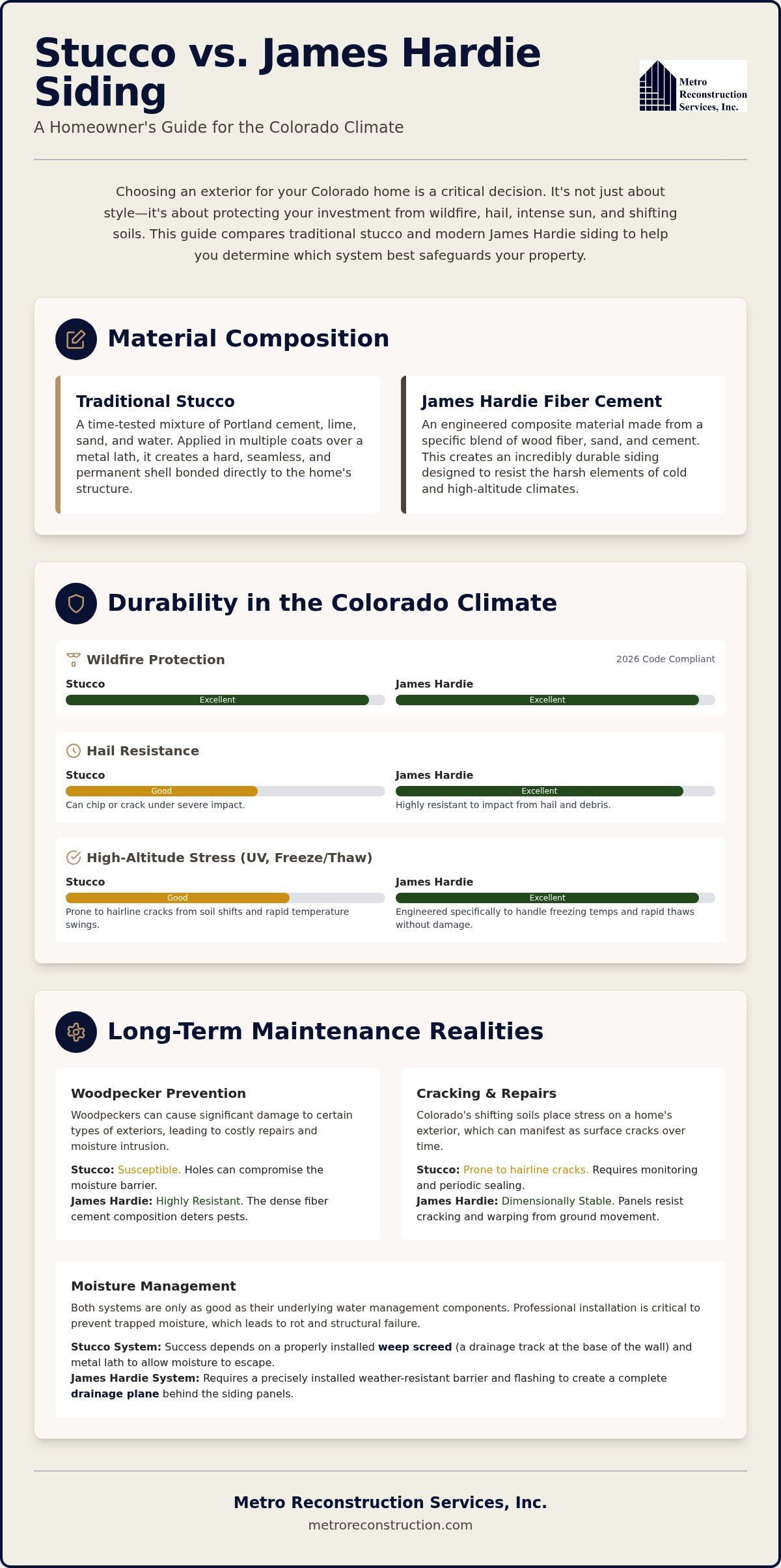 Stucco vs. Hardie Siding: A 2026 Comparison for Colorado Homeowners