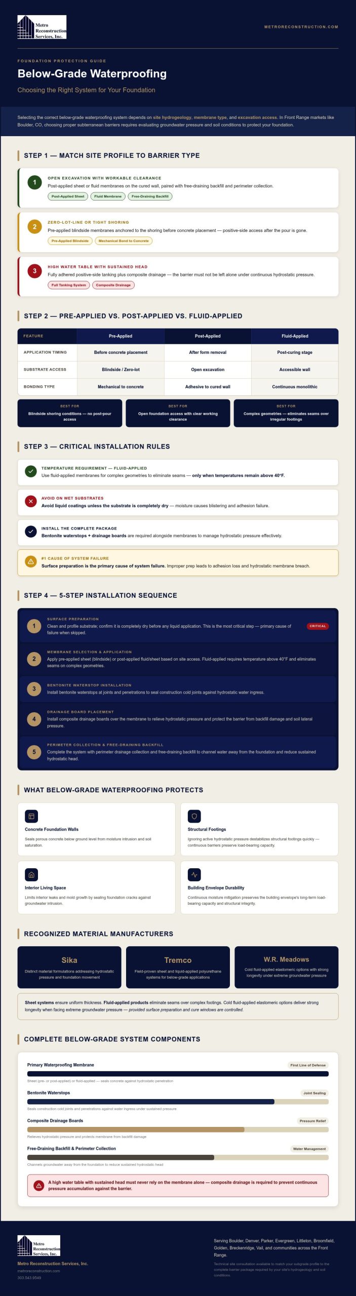 A Comprehensive Guide to Below Grade Waterproofing Systems