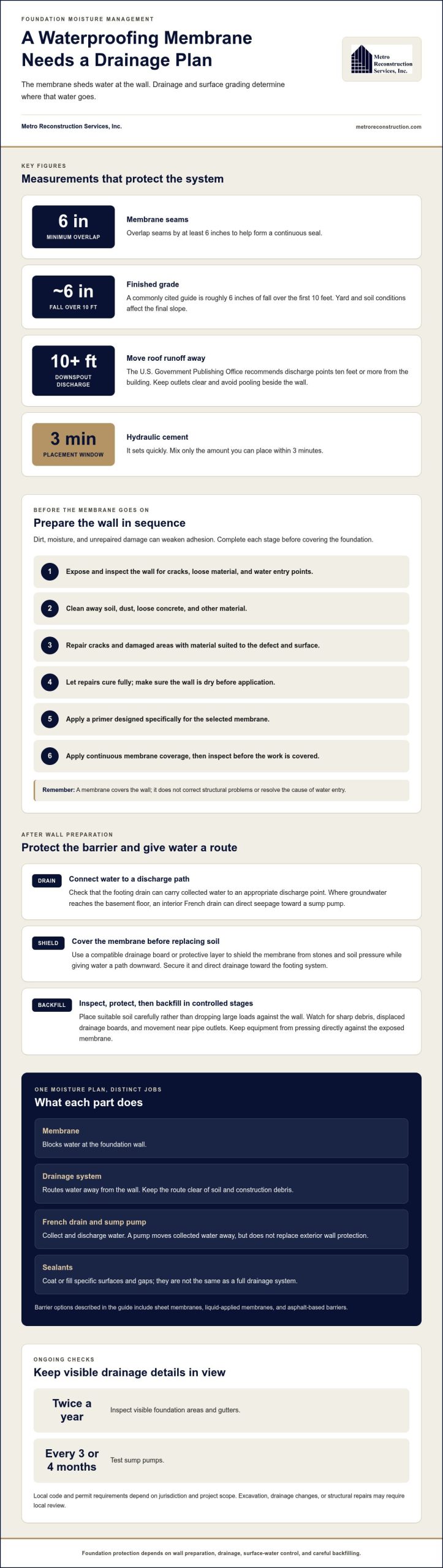 How to Install a Basement Waterproofing Membrane and Avoid Common Mistakes - Infographic | Colorado's Colorado's Exterior Remodeling & Building Envelope Specialists How to Install a Basement Waterproofing Membrane and Avoid Common Mistakes