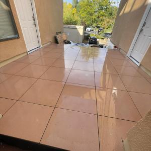 Concrete Patio with Pavers on Pedestals